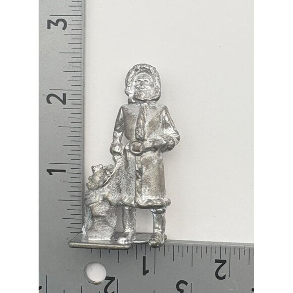Vintage Pewter Old World Santa Claus Figurine With Toy Sack Christmas Decor - Picture 3 of 7